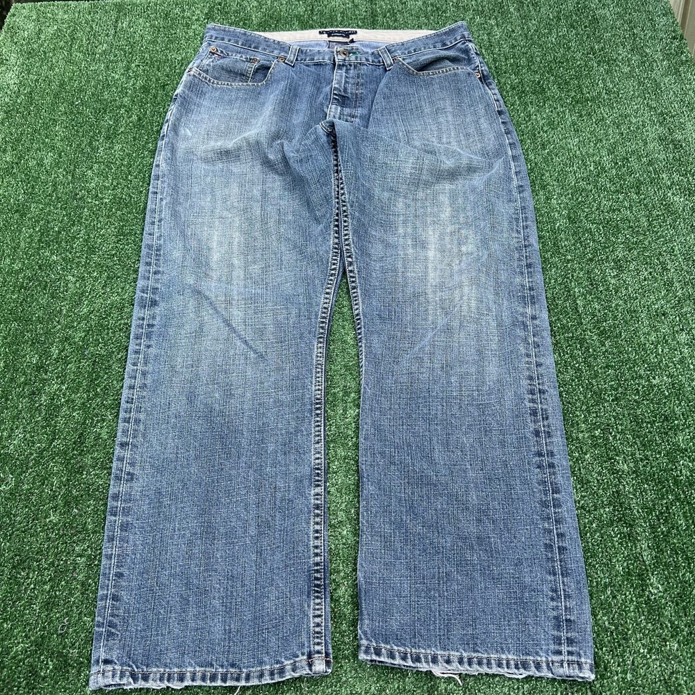 Vintage Tommy Hilfiger Jeans Mens 38x29" Blue Freedom Fit Baggy Straight Y2K
